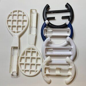 Wii Racing Steering Wheels and Tennis Rackets Remote Accessories